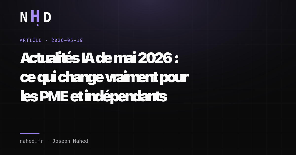 Tableau de bord d'actualités IA pour PME avec agents, MCP et automatisation