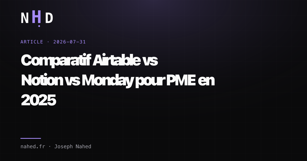 Comparatif des outils Airtable, Notion et Monday.com pour structurer et automatiser les processus d'une PME