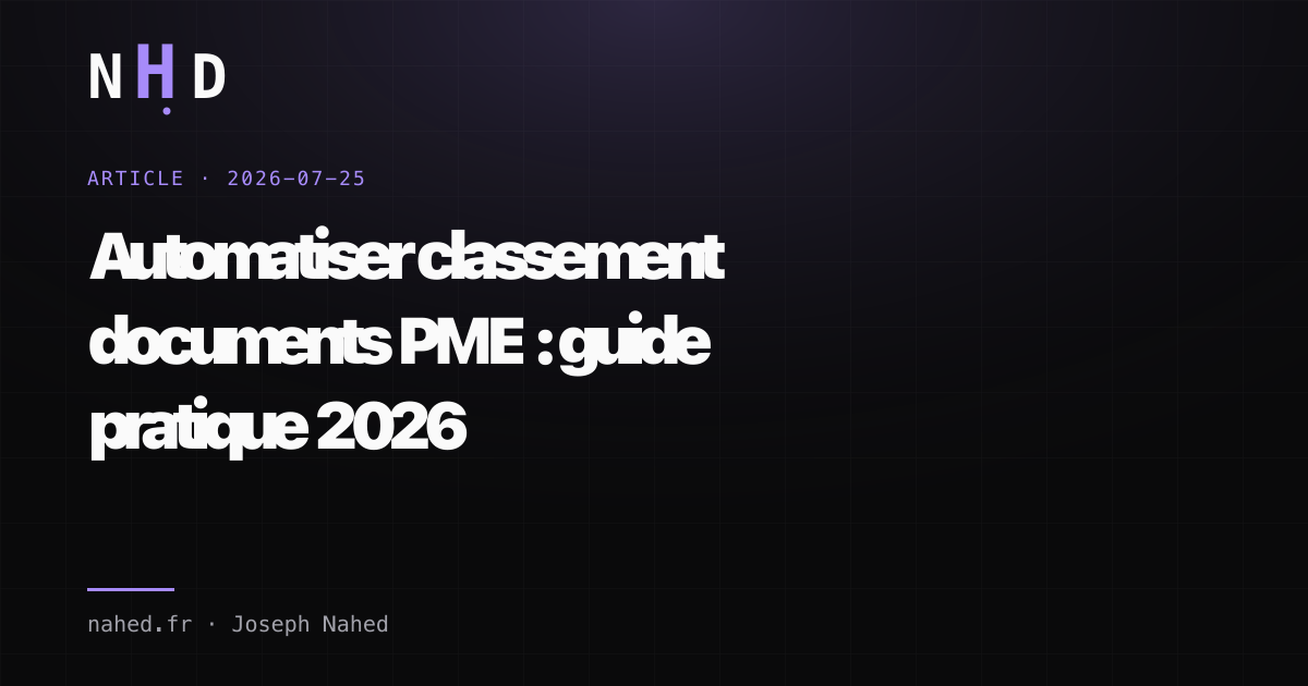 Illustration Open Graph NHD pour un guide sur l'automatisation du classement de documents en PME
